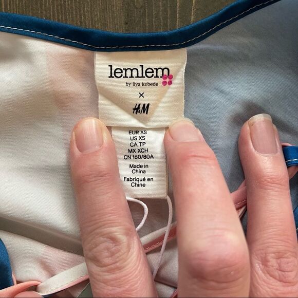 H&M X Lemlem Vertical Stripe Blue, Cream Blogger Favorite Slip Dress NWT - Picture 12 of 12